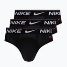 Slipy męskie Nike Dri-Fit Hip Logo Brief 3 pary black/black/black