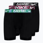 Bokserki męskie Nike Dri-Fit Essential Micro Boxer Brief 3 pary black/aquarius bleu/laser fuchsia/grey