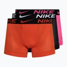 Bokserki męskie Nike Dri-FIT Cotton Trunk 3 pary picante red/laser fuchsia/black