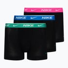 Bokserki męskie Nike Everyday Cotton Stretch Trunk 3 pary blue/turquoise/pink