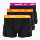 Bokserski męskie Nike Everyday Cotton Stretch Trunk 3 pary black/gold/hyper crimson