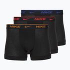 Bokserki męskie Nike Everyday Cotton Stretch Trunk 3 pary black lig crim/des och/deep night logo waistband