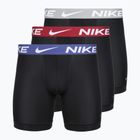 Bokserki męskie Nike Essential Micro 3 pary black/sapphire/wolf grey/team crimson