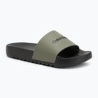 Klapki męskie Calvin Klein HM0HM01063 Chuncky Pool Slide Rub smokey olive/black