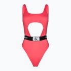 Strój kąpielowy jednoczęściowy damski Calvin Klein Cut Out One Piece-RP calypso coral