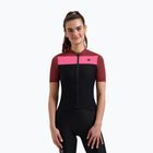 Koszulka rowerowa damska Rogelli Core Block W black/bordeaux/pink