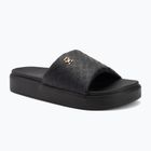 Klapki damskie Tommy Hilfiger Platform Monogram Poolslide black