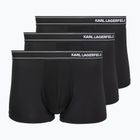 Bokserki męskie KARL LAGERFELD Stripe Logo Micro Trunk 3 pary black