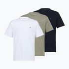 Koszulka męska Tommy Hilfiger Cotton Short 3 pack navy blue/utility sage/white