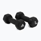 Hantle adidas 2x1 kg czarne ADWT-10001