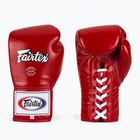 Rękawice bokserskie Fairtex Pro Competition Locked Thumb Leather red