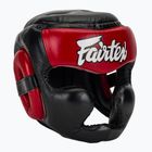 Kask bokserski Fairtex Diagonal Vision Sparring Headguard - Full Head Coverage black/red