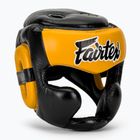 Kask bokserski Fairtex Diagonal Vision Sparring Headguard - Full Head Coverage black/yellow