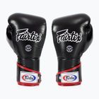 Rękawice bokserskie Fairtex Stylish Angular Sparring - Locked Thumb black/white/red