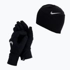 Zestaw czapka + rękawiczki damskie Nike Essential Running black/silver