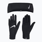 Zestaw opaska + rękawiczki damski Nike Essential Running black/black/silver