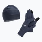 Zestaw czapka + rękawiczki męskie Nike Essential Running thunder blue/particle grey/silver