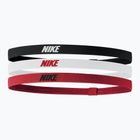 Opaska na głowę Nike Elastic Headbands 2.0 3 szt. black/white/university red