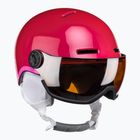 Kask narciarski dziecięcy Salomon Grom Visor Jr glossy pink/tonic orange