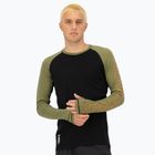 Longsleeve termoaktywny męski Mons Royale Temple Merino fern/black