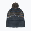 Czapka zimowa Patagonia Powder Town Beanie fitz roy stripe knit/smolder blue