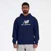 Bluza męska New Balance Stacked Logo French Terry Hoodie navy