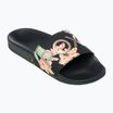 Klapki damskie ROXY Slippy II black/green print