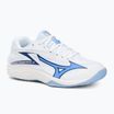 Buty do siatkówki dziecięce Mizuno Lightning Star Z7 white/bellwether blue/bel air blue