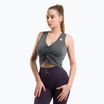 Top treningowy damski Gym Glamour Ściągany silver grey