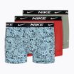 Bokserki męskie Nike Everyday Cotton Stretch Trunk 3 pary aquarius blue lg print/grey/uni red