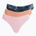 Stringi damskie Under Armour Pure Stretch Ns Thong 3 pary canyon pink/black
