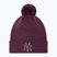 Czapka z daszkiem damska New Era Metallic Bobble Knit Beanie New York Yankees dark purple