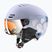 Kask narciarski dziecięcy UVEX Rocket Visor Jr cool lavender abstract matt/mirrorsilver/lasergold