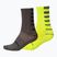 Skarpety rowerowe męskie Endura Coolmax Stripe 2-pak hi-viz yellow/grey