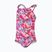 Strój pływacki jednoczęściowy dziecięcy Speedo Learn To Swim Printed Frill Thinstrap cherry pink/sweet taro/hellium