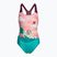 Strój pływacki jednoczęściowy dziecięcy Speedo Digital Printed Swimsuit chockaberry/coral