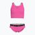 Strój pływacki dwuczęściowy dziecięcy Nike Logo Tape Crossback Midkini hyper pink
