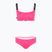 Strój kapielowy dwuczęściowy damski EA7 Emporio Armani Logo Tape Bikini Top neon pink