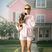 Koszula damska Kaotiko Stripes Dark People pink/white