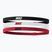 Opaska na głowę Nike Elastic Headbands 2.0 3 szt. black/white/university red