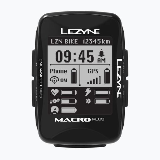 Licznik rowerowy z czujnikiem kadencji LEZYNE MACRO PLUS GPS HRSC Loaded set czarny LZN-1-GPS-MACRO-V304-HS 2