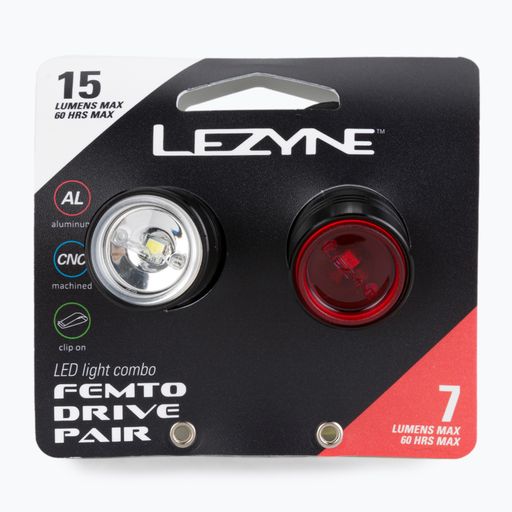 Zestaw lampek rowerowych Lezyne set LED FEMTO DRIVE PAIR czarny LZN-1-LED-1P-V104