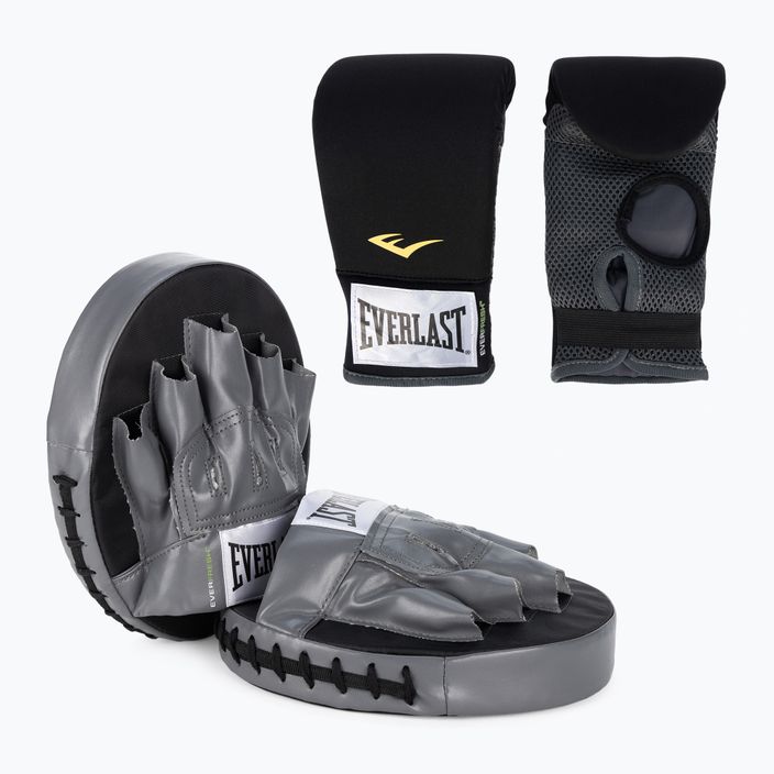Zestaw bokserski rękawice+ tarcze Everlast Core Fitness Kit czarny EV6760