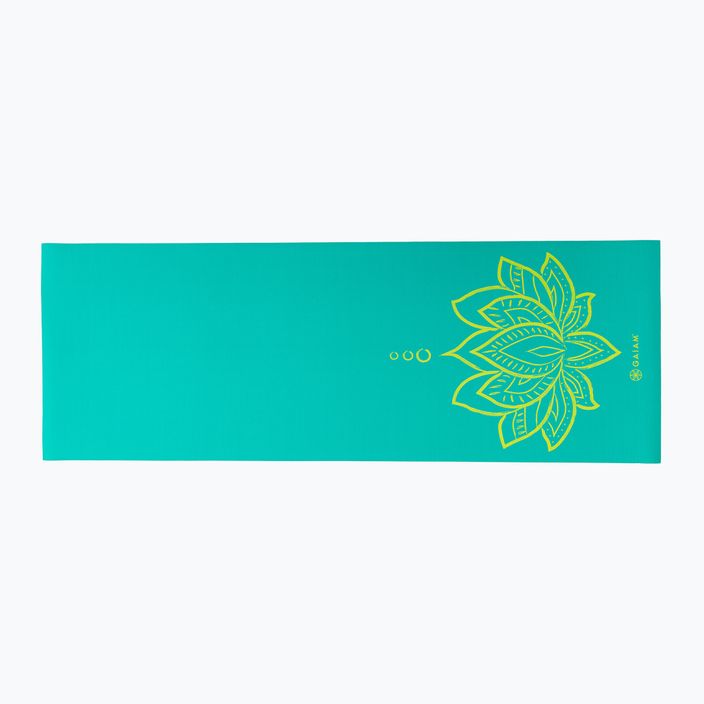 Mata do jogi Gaiam Turquoise Lotus 6 mm zielona 62344 3