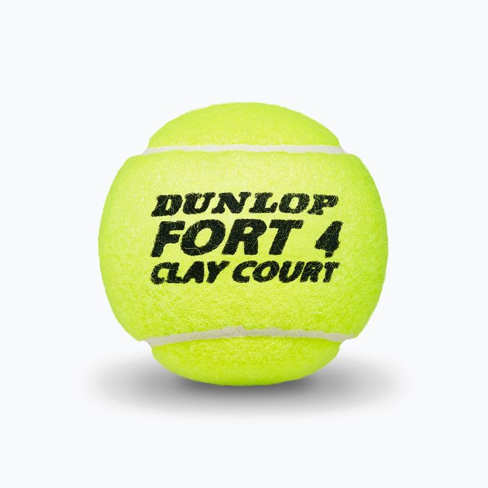 Piłki tenisowe Dunlop Fort Clay Court 4 szt. żółte 601318 3
