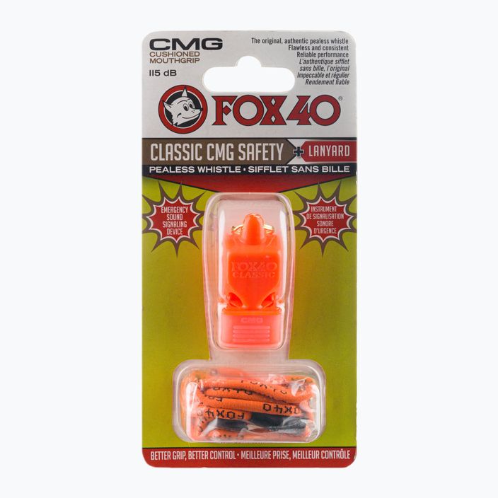 Gwizdek ze sznurkiem Fox 40 Classic CMG Safety orange 2