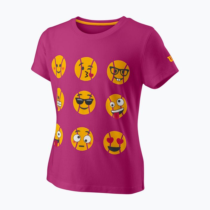 Koszulka tenisowa dziecięca Wilson Emoti-Fun Tech Tee rouge 5