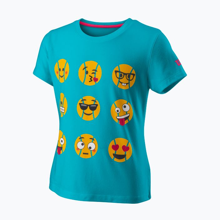 Koszulka tenisowa dziecięca Wilson Emoti-Fun Tech Tee scuba blue 5
