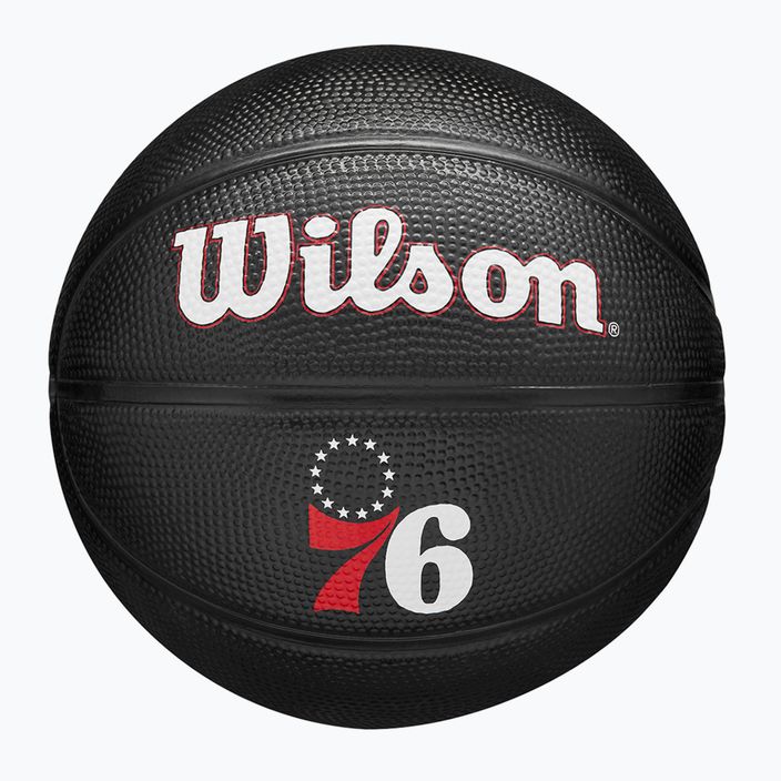 Piłka do koszykówki dziecięca Wilson NBA Team Tribute Mini Philadelphia 76Ers black rozmiar 3 2