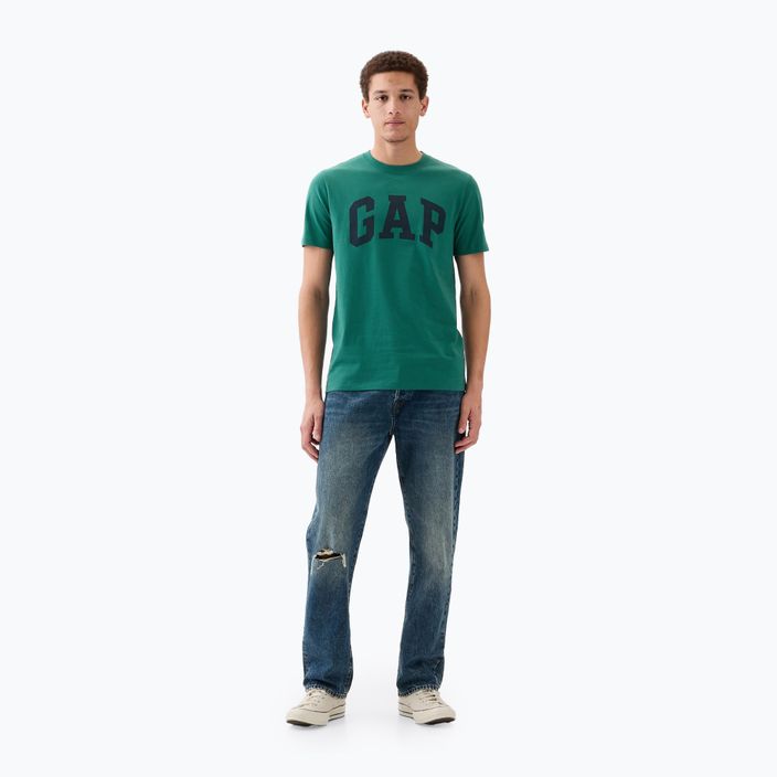 Koszulka męska GAP Soft Basic Logo jade stone 2